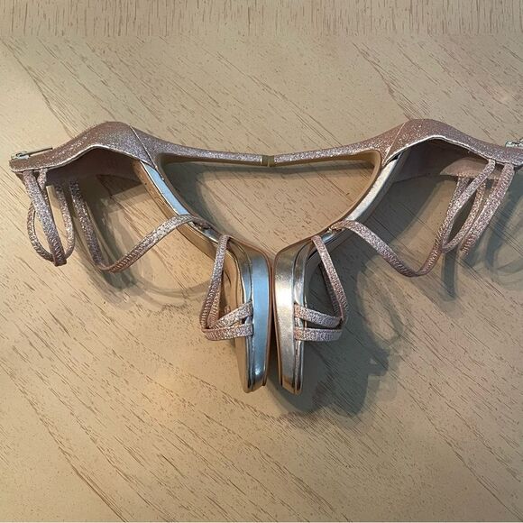 Jewel Badgley Mischka Women's Florencia Heeled Rose Gold Sandal 6 - Picture 13 of 16